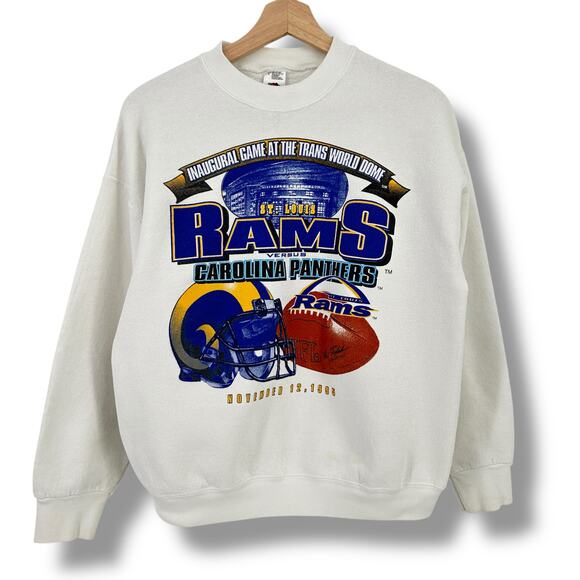St Louis Rams Carolina Panthers Inaugural Trans World Dome Sweatshirt Nov 1995 - Picture 1 of 8